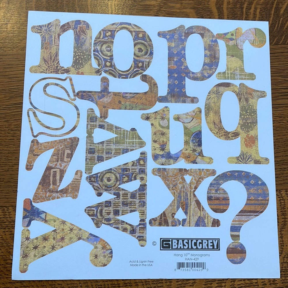 Scrapbooking Cardstock alphabet letters 10 full sheets NEW! + 7 partial - Picture 10 of 16